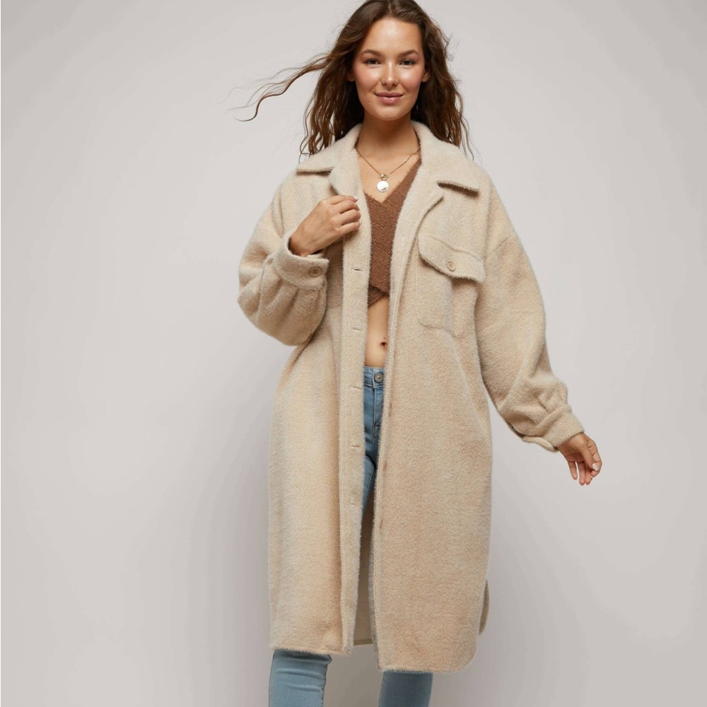 Warm button down pocket jacket